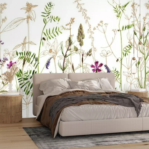 Sticker Wilde Wiese mit bunten Blumen