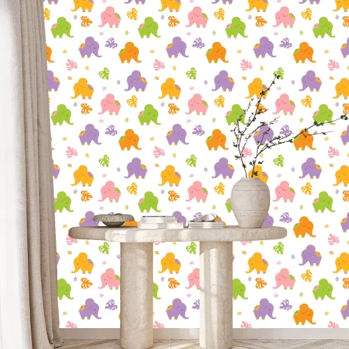 Tapete Bunte Elefantenbabys