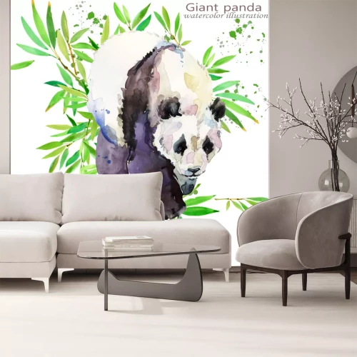 Sticker Panda 3d in Aquarell Illustration