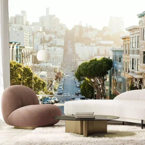 Fototapete Eine steile Straße in San Francisco