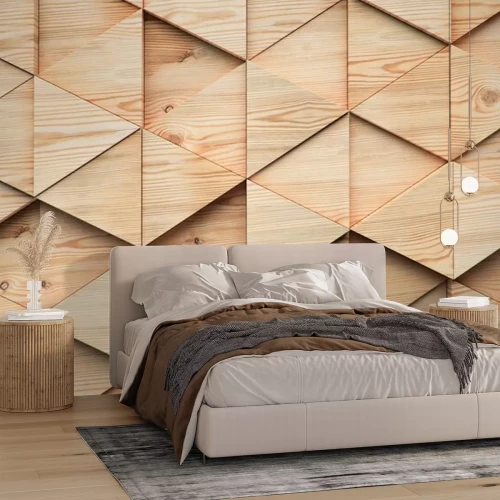 Sticker 3d-Oberfläche aus Holzdreiecken