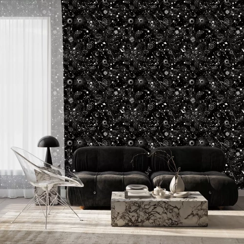 Tapete Bohemian Indian Mandala Druck. Vintage Henna Tattoo-Stil