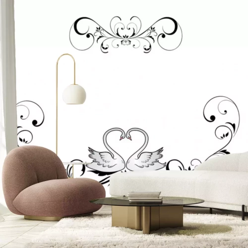 Sticker Wedding header mit Schwänen