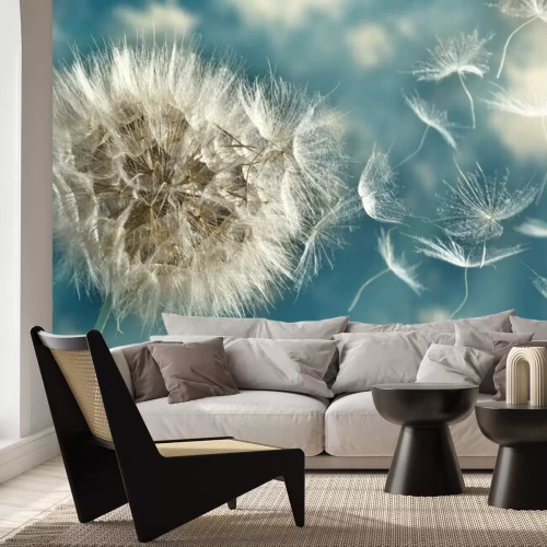 Fototapete Löwenzahn vor blauem Himmel