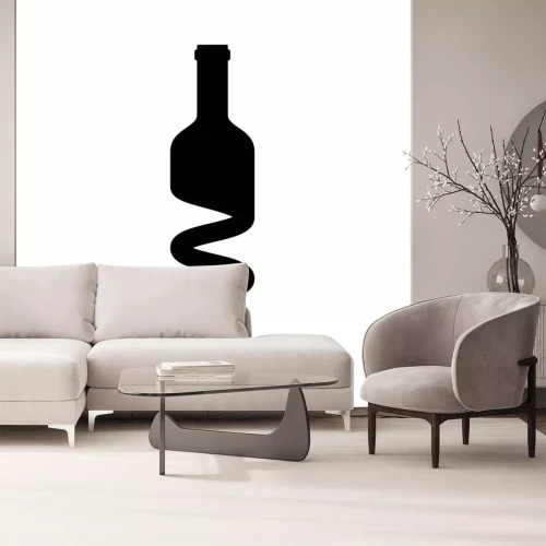 Sticker Eine Flasche Wein auf einer minimalistischen Grafik