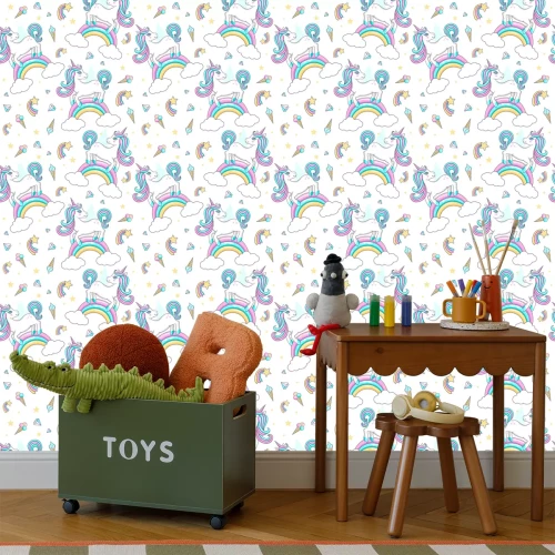 Tapete Süße Mädcheneinhörner