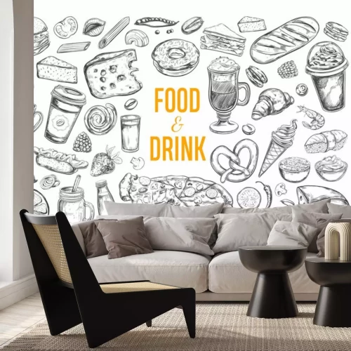 Sticker Leckere Essen Desserts und Getränke