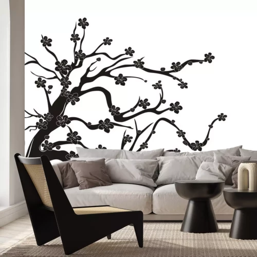 Sticker Kirschblüte Baum Silhouette