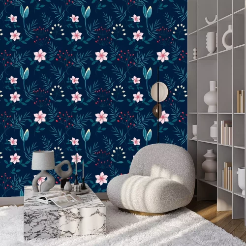 Tapete Wilde Vegetation auf dunklem Hintergrund