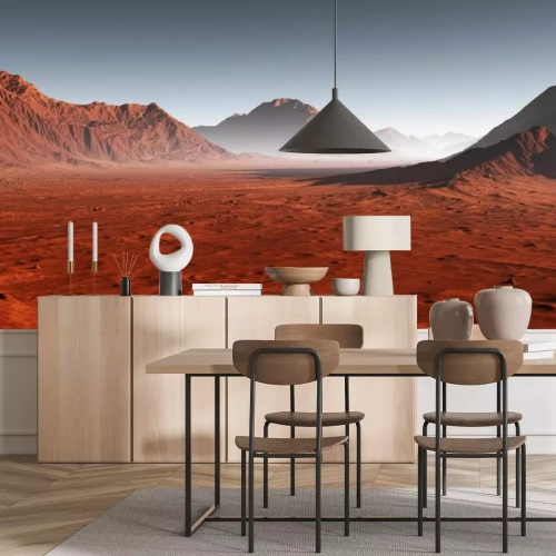 Fototapete Landschaft des Sonnenuntergangs auf dem Mars