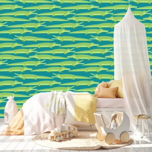 Tapete Märchenkrokodile