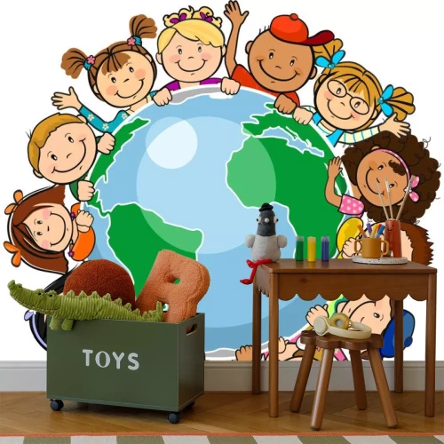 Sticker Alle vereint in der Welt