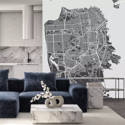 Sticker San Francisco Stadtplan, detaillierte Vektorkarte