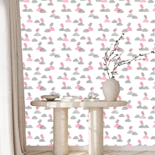 Tapete Kleine Vögel auf den Wolken