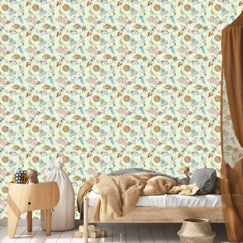 Tapete Buntes Weltraummuster