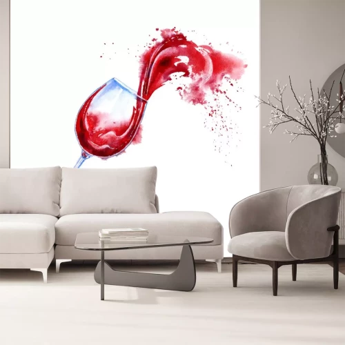 Sticker Überlaufender Wein Zeichnung mit Aquarellfarben