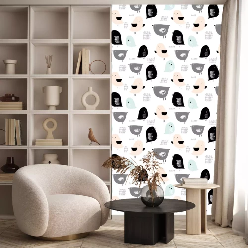 Tapete Skandinavische kleine Vögel