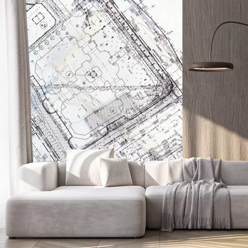 Fototapete Alter architektonischer Plan der Stadt