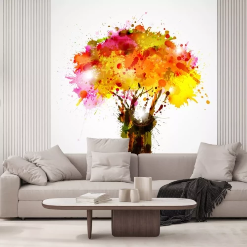 Sticker Thick abstrakten Baum bildet durch blots