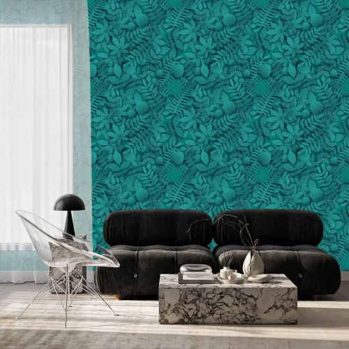 Tapete Modisches nahtloses Muster des tropischen Dschungels mit exotischen Palmblättern, Blattniederlassungen. Vector endlosen Hintergrund des Blumenhintergrundes des Frühlinges oder des Sommers 3d. Saisonpl