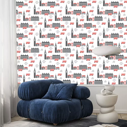 Tapete Nahtloses Muster des Retro- Vektors Londons