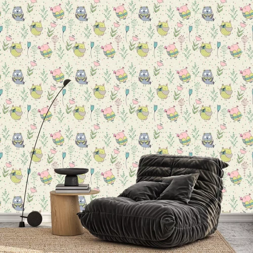 Tapete Eulen mit Fotokamera