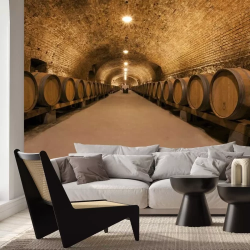 Fototapete Weinkeller mit Weinfass