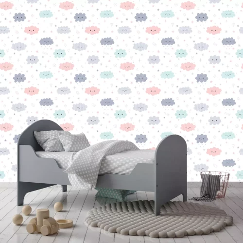 Tapete Bunte Babywolken