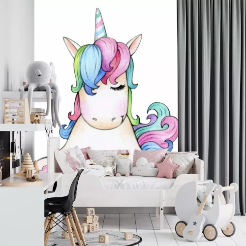 Sticker Märchenhaftes Zeichentrick-Einhorn