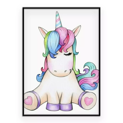 Poster Märchenhaftes Zeichentrick-Einhorn