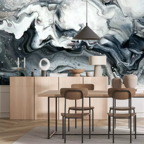 Fototapete Wolken aus hellem Marmor