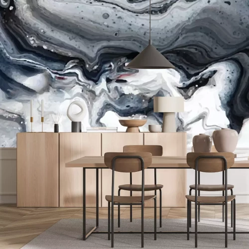 Fototapete Wolken aus dunklem Marmor