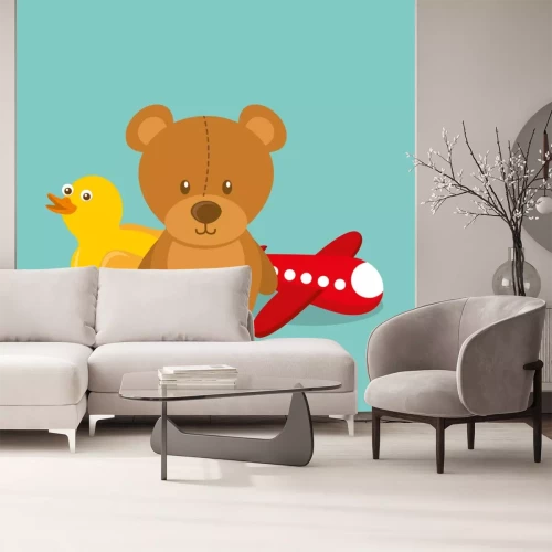 Sticker Bärchen Ente und Flugzeug