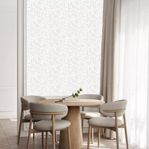 Tapete Blumenmuster. Tapete Barock, Damast. Nahtloser Vektorhintergrund. Weiße und graue Verzierung