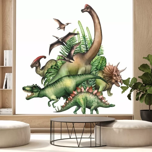 Sticker Group of watercolor dinosaurs