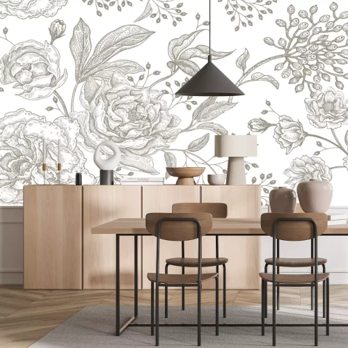 Fototapete Floral vintage seamless pattern.