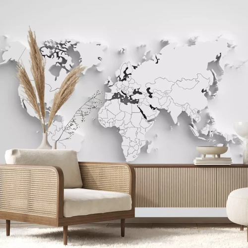 Sticker Weltkarte 3D-Effekt