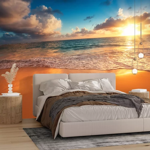 Fototapete Sonnenaufgang an einem schönen Strand