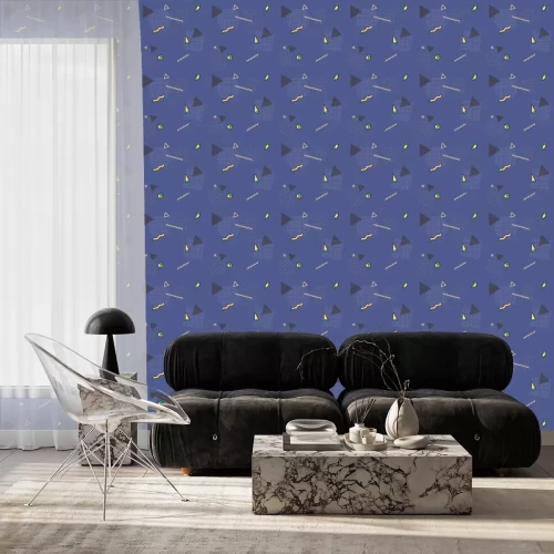 Tapete Geometrie im Memphis-Stil