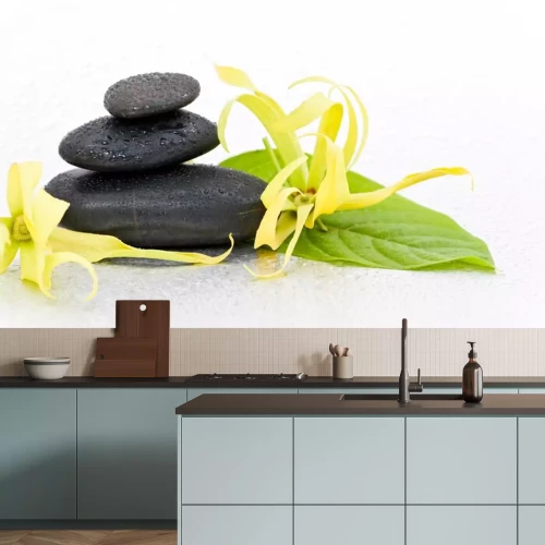 Sticker Galets zen et fleur d'Ylang-Ylang