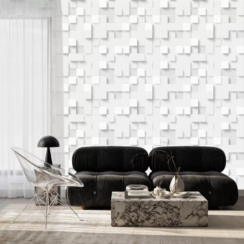 Tapete Abstraktes Mosaik von Quadraten