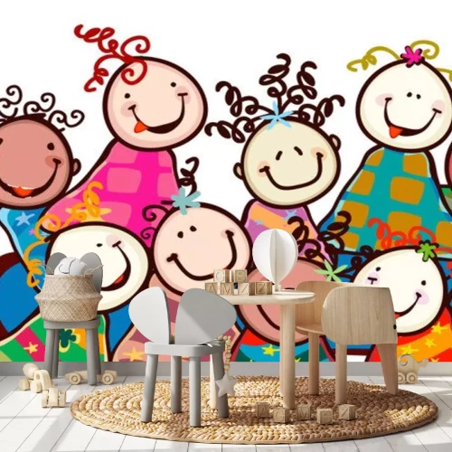 Sticker Kinder lächelnd