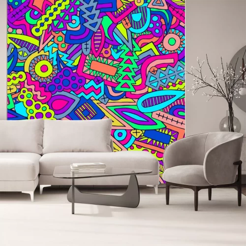 Sticker Modisches Sommermuster 2 des Gekritzels abstrakte ethnische Elemente