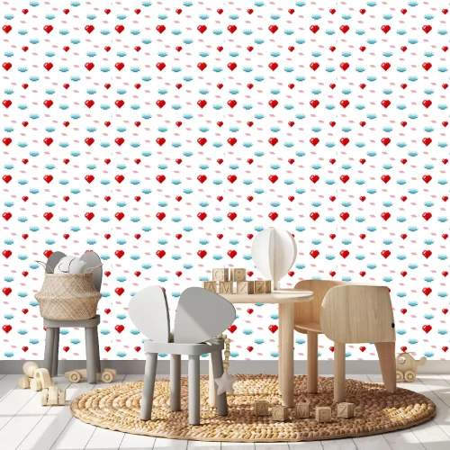 Tapete Herzen aus Pixeln