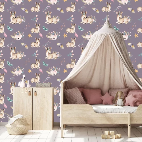 Tapete Ethno-Muster mit Hirschkalb