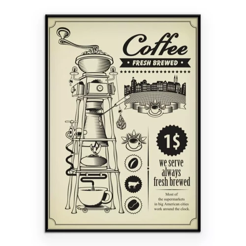 Poster Retro-Kaffee-Werbung