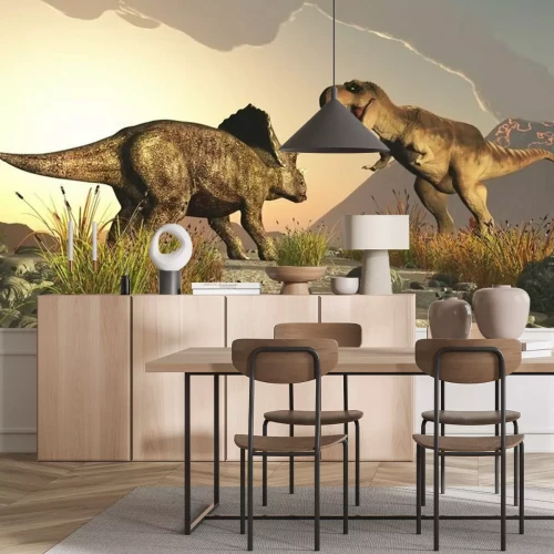 Fototapete Triceratops und Tyrannosaurus