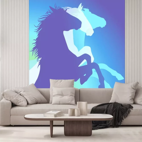 Sticker Tiere Pferde mit erhobenen Hufen Grafik