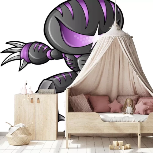 Sticker Ninja Warrior Robot Cyborg Vektor