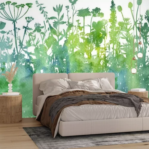 Fototapete Aquarell Feldpflanzen